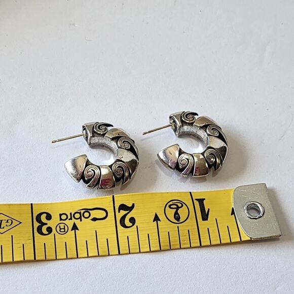 Brighton Scrolled 1/2 Hoop Earrings‎ - Picture 6 of 6